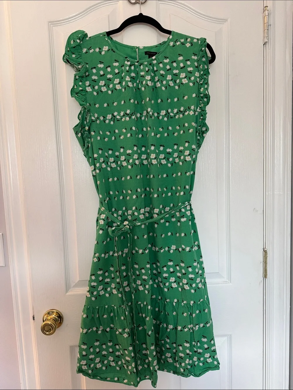 Ann Taylor Green Floral Mini Dress - Picture 1 of 4